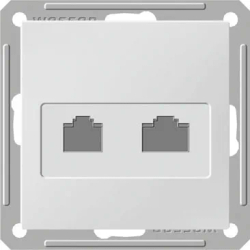W59 РОЗЕТКА двойная компьютерная RJ45+RJ45 кат. 5e, механизм, БЕЛЫЙ
