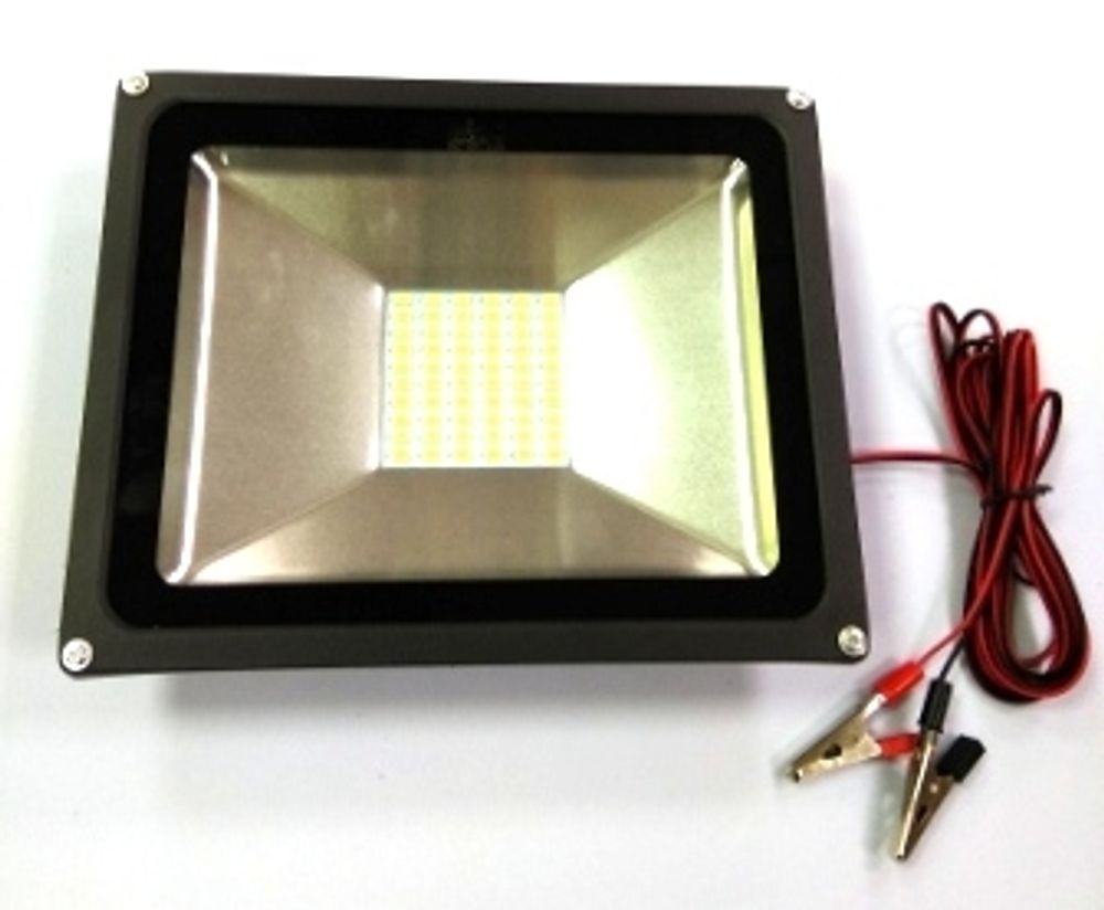 Фара-искатель "Прожектор", LED 30Ватт, 12V Крокодилы