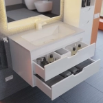 Тумба с раковиной для ванной Uperwood Modul 80 см, подвесная, матовая, белая