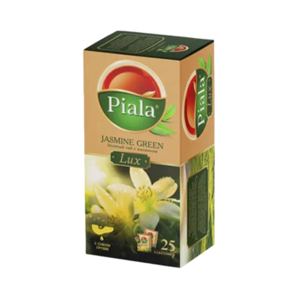 Чай зеленый Piala Lux с Жасмином и с соком груши 25пакет.