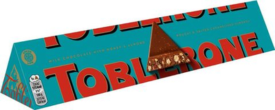 Швейцарский молочный шоколад Toblerone Crunchy Almonds с нугой и миндалем 360 г (из Финляндии)