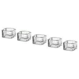 Набор подсвечников IKEA GLASIG (ГЛАСИГ), Стеклянный, 5x5 см, 5 шт