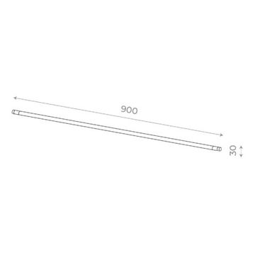 Модуль токоподводящий 900мм ST1653.429.00 чёрный Techno ST-Luce