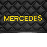 Ковры MERCEDES Actros MP3 (автомат) с шахтой (экокожа, черный, черный кант, желтая вышивка)