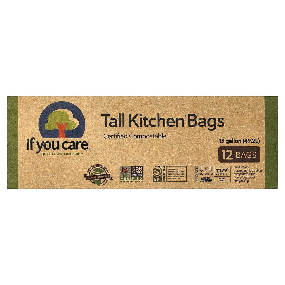 If You Care, Tall Kitchen Bags, 13 галлонов, 12 шт.