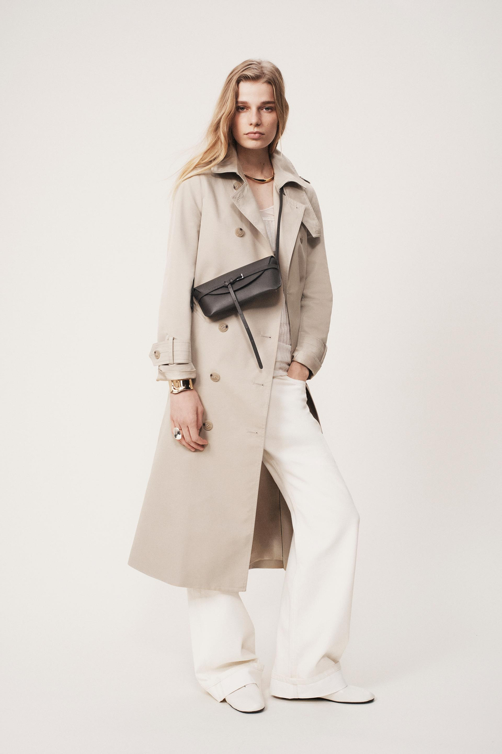 ZARA КОЖАНАЯ СУМКА ЧЕРЕЗ ПЛЕЧО — THE ITEM, СЕРЫЙ