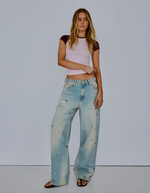 Женские джинсы свободного кроя с эффектом краски - BERSHKA