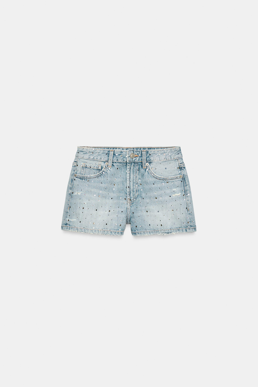 ДЖИНСОВЫЕ ШОРТЫ TRF СО СРЕДНЕЙ ПОСАДКОЙ И ДЕКОРОМ — ZARA