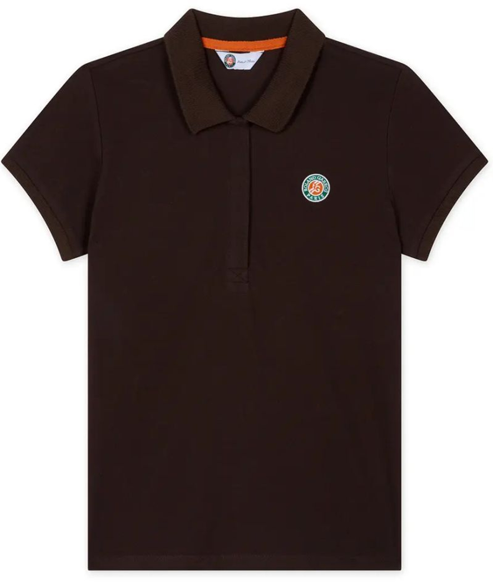 Женское теннисное поло Roland Garros Basic Islande Shirt - шоколадный