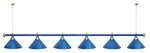 Лампа STARTBILLIARDS 6 пл. (плафоны зеленые,штанга золотая,фурнитура золото)