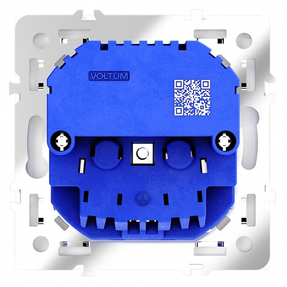 Розетка с заземлением и со шторкой и 2хUSB type A, без рамки Voltum S70 VLS040403