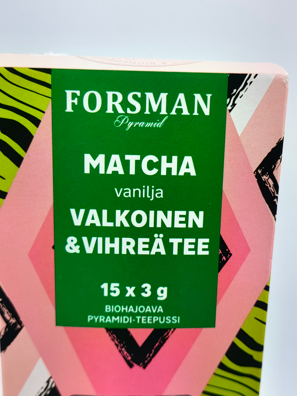 Чай белый и зеленый в пирамидках FORSMAN Matcha Vanilia (15 пакетиков х3 г) 45 г (из Финляндии)