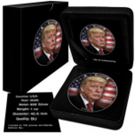 1 ДОЛЛАР США 2020. Свобода. ДОНАЛЬД ТРАМП . Серебро 999пр. 31.1гр (цветная тампопечать)