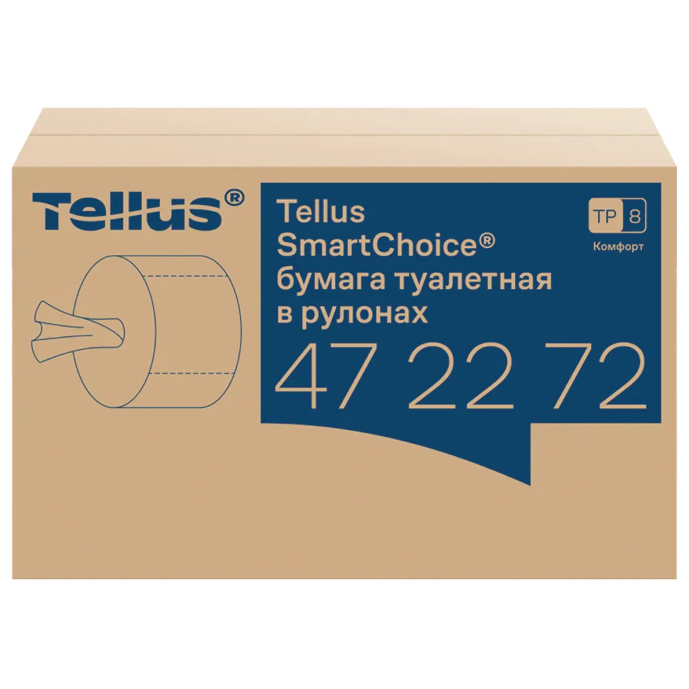 Бумага туалетная 207 м, TORK (Система T8) SmartOne, КОМПЛЕКТ 8 шт., Advanced, 2-слойная, 4722, 472272