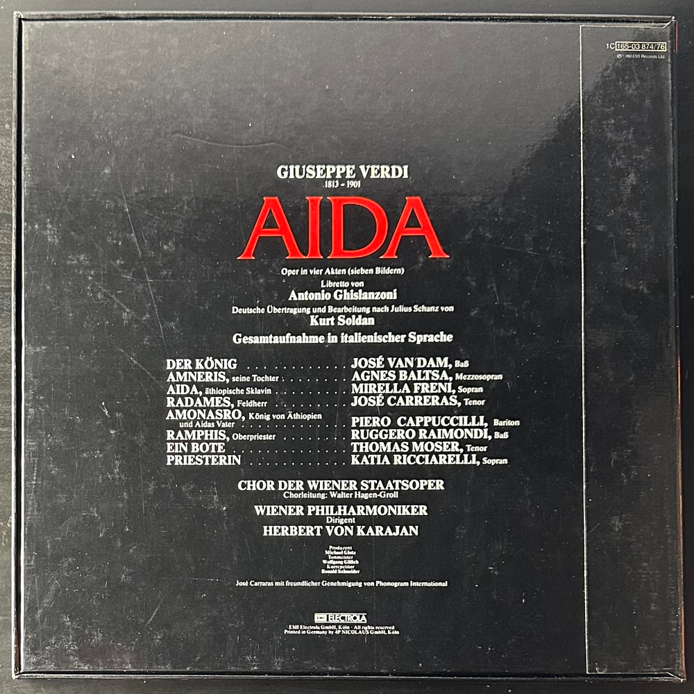 Верди - Аида 3LP (Германия 1980г.)