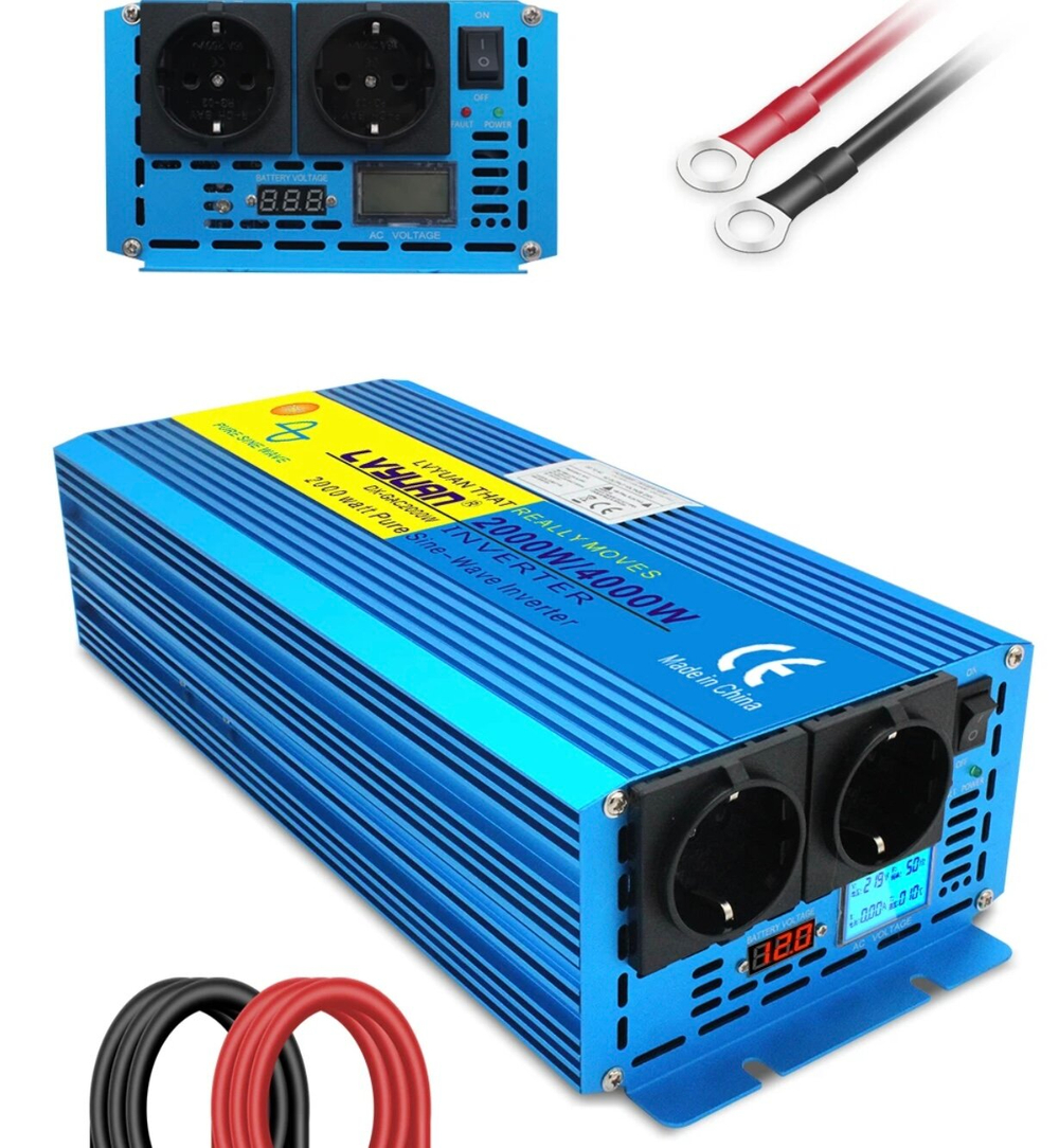 Инвертор 12V-220V 4000W чистый синус (синий) Lvyuan