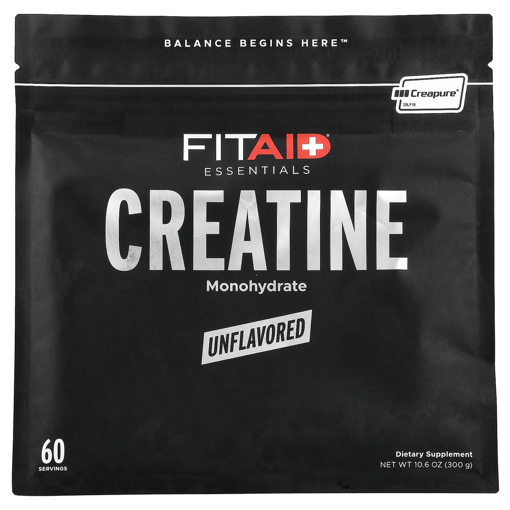 FITAID, Essentials, моногидрат креатина, без добавок, 300 г (10,6 унции)
