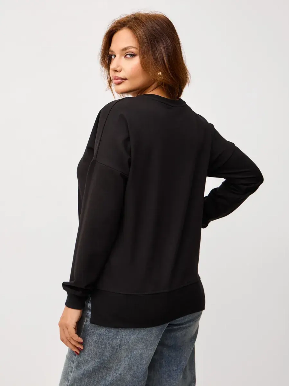 Свитшот свободного кроя без начеса (oversize)