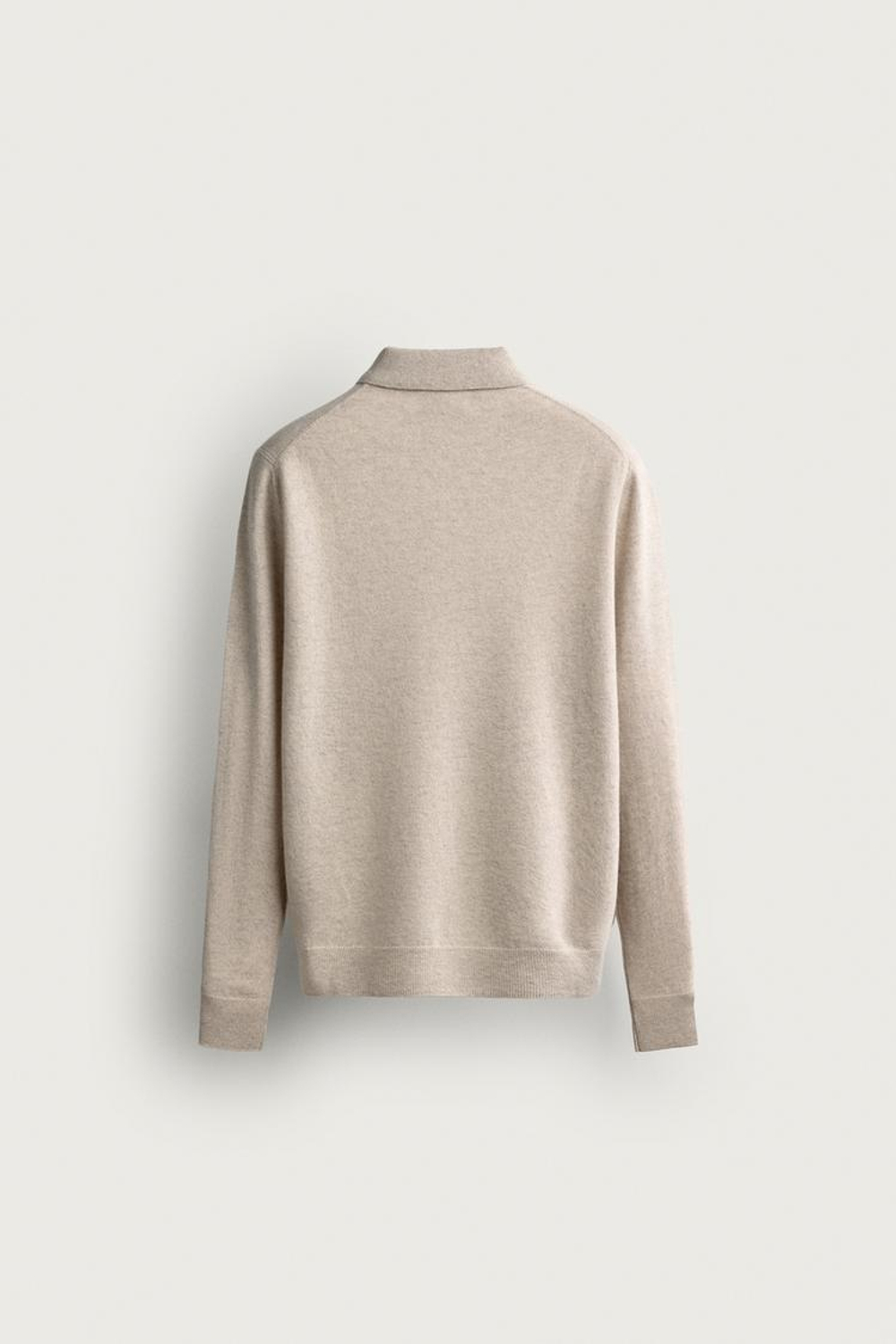 ZARA ТРИКОТАЖНОЕ ПОЛО ИЗ СМЕСОВОЙ ШЕРСТИ, ЭКРЮ