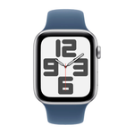 Умные часы Apple Watch SE 2 (2024) GPS, 44mm, Silver Aluminium Case with Sport Band M/L, Denim (Серебристый)