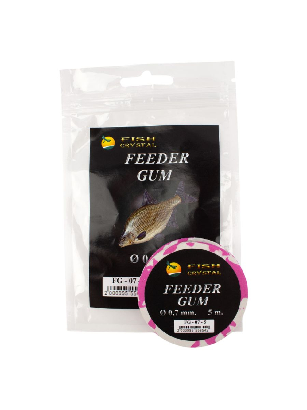 Фидер гам амортизатор для рыбалки Fish Crystal (Feeder Gum) прозрачный 0.7/5м