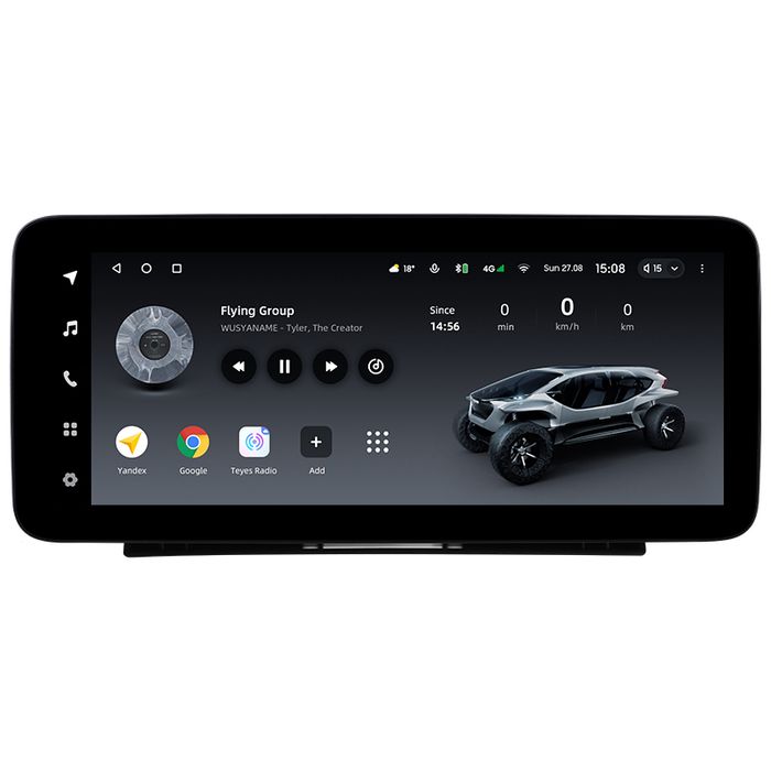 Магнитола для Baic BJ40 2020-2024+ (ШГУ цветной) - Teyes LUX ONE ROUND монитор 12.3" 2K QLED на Android 10, Быстрая, CarPlay, 4G SIM-слот