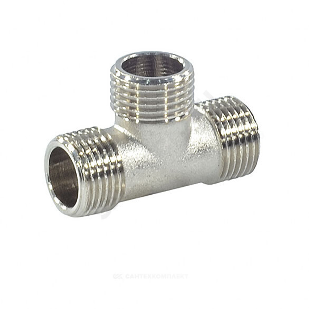 Тройник латунь никель Ду 20 (3/4") НР/НР/НР SantechSystems