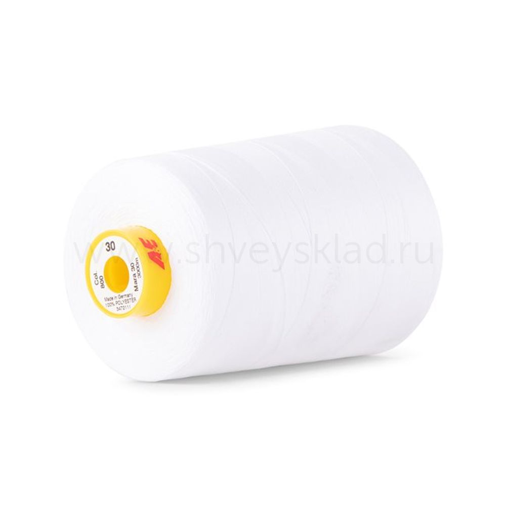 Нитка Gutermann Mara 30 (3000 метров), 1 боб., для отстрочки | _800 белый (Arta 001)