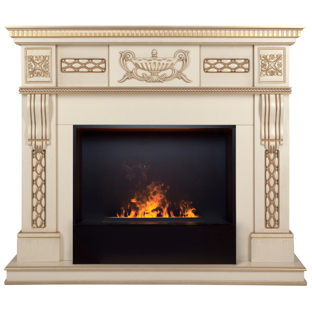 Каминокомплект Real Flame Corsica Lux 25,5/26 WT с очагом 3D Cassette 630 Black Panel
