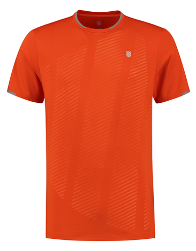 Мужская теннисная футболка K-Swiss Tac Hypercourt Shield Crew 2 - spicy orange