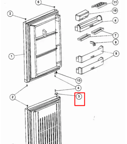 Упор двери для холодильника Indesit (Индезит)/Ariston (Аристон) - 857176, 488000857175