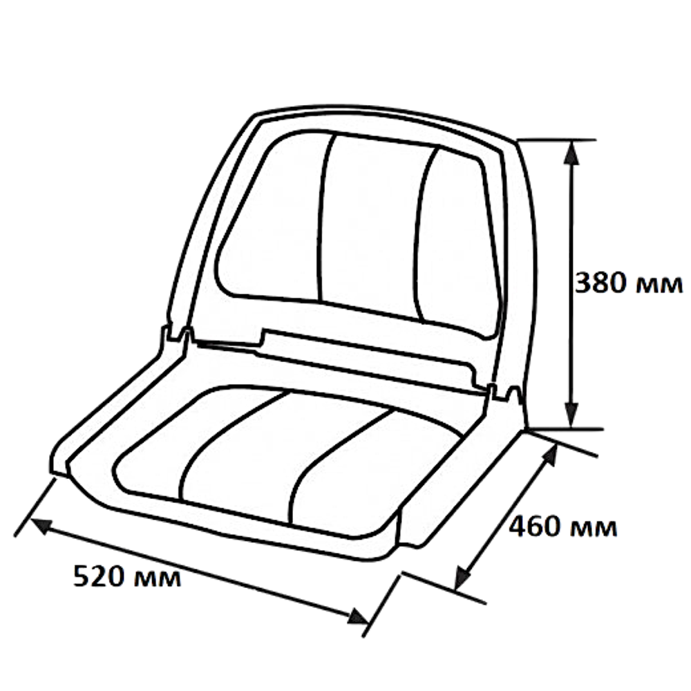 Складное кресло пластик Classic Low Back Seat Серо-Чёрное