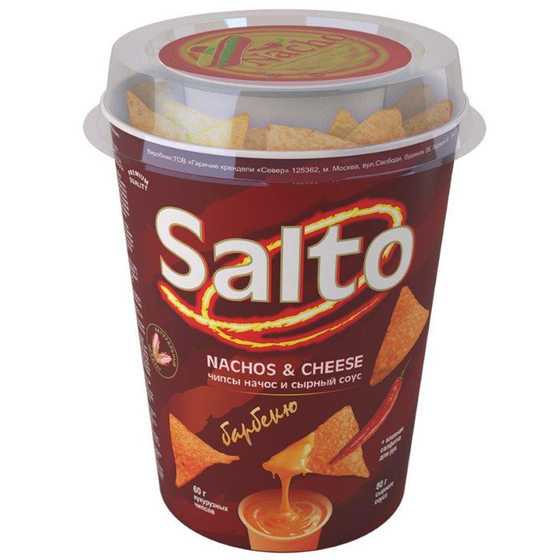 Чипсы кукурузные натур. "NACHOS" барбекю 12х60гр