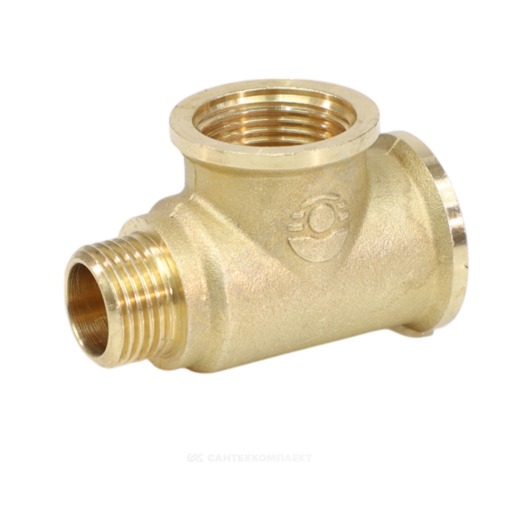 Тройник латунь переходной Ду 20х20х15 (3/4"х3/4"х1/2") ВР/ВР/НР VALFEX VF.134.L.034.034.012