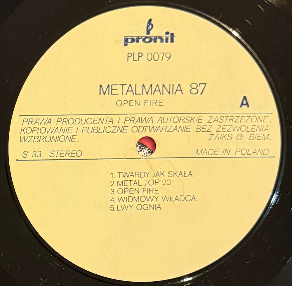 Виниловая пластинка Сборник Open Fire / Stos – Metalmania '87 LP