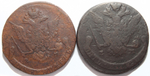 Набор из 2 монет номиналом 5 копеек 1770, 1778 ЕМ. Екатерина II