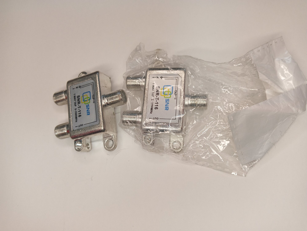 Ответвитель абонентский SNR-T-116 на 1 отвод, вносимое затухание IN-TAP 16dB.