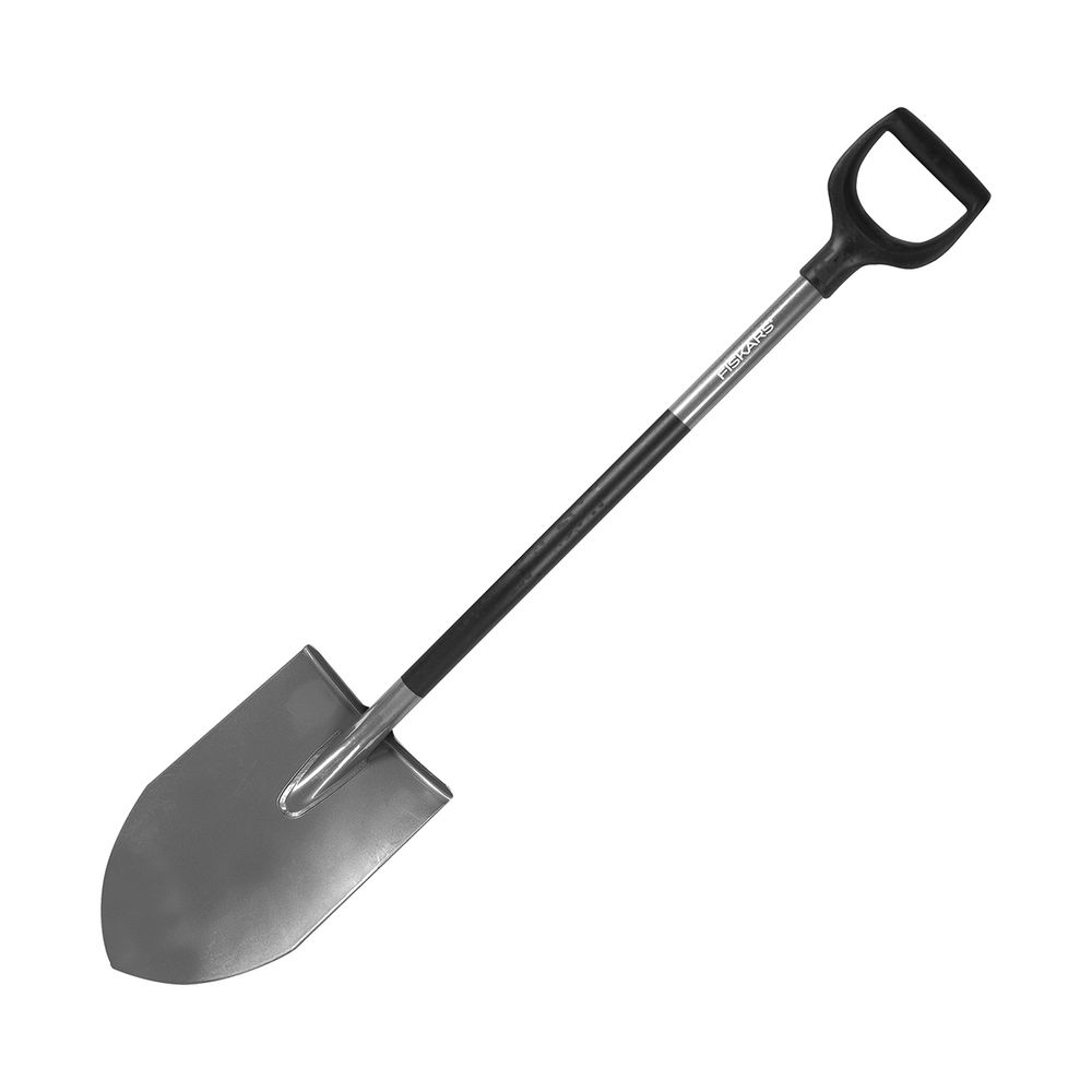 Лопата штыковая для земляных работ Fiskars Solid Prof, с черенком и ручкой, 1120 мм (1/4) 1050255---