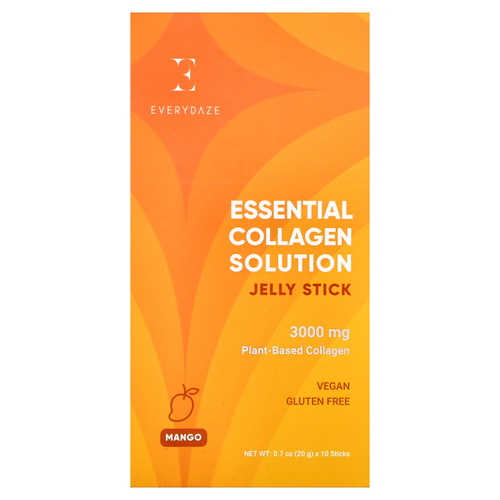 Everydaze, Essential Collagen Solution, желейные стики с коллагеном, манго, 10 стиков по 20 г (0,7 унции)