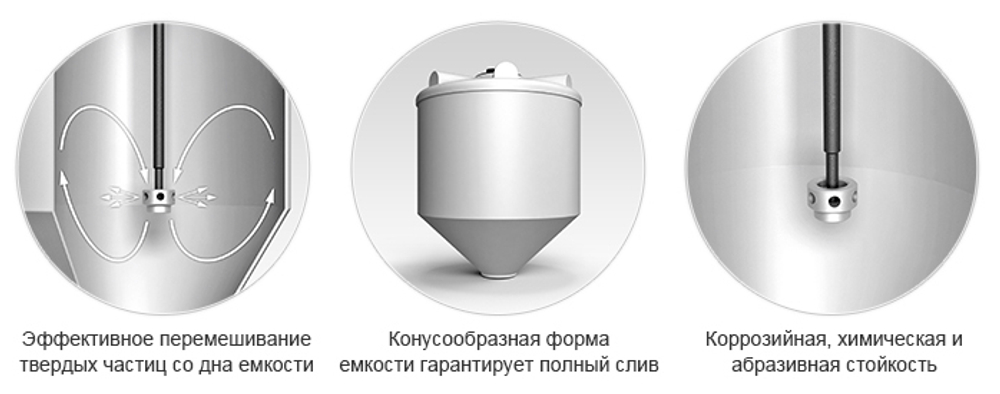 Емкость пищевая в обрешетке ЭкоПром ФМ с турбинной мешалкой 3000 л. конусная (210x210x235см;белый) - арт.555708