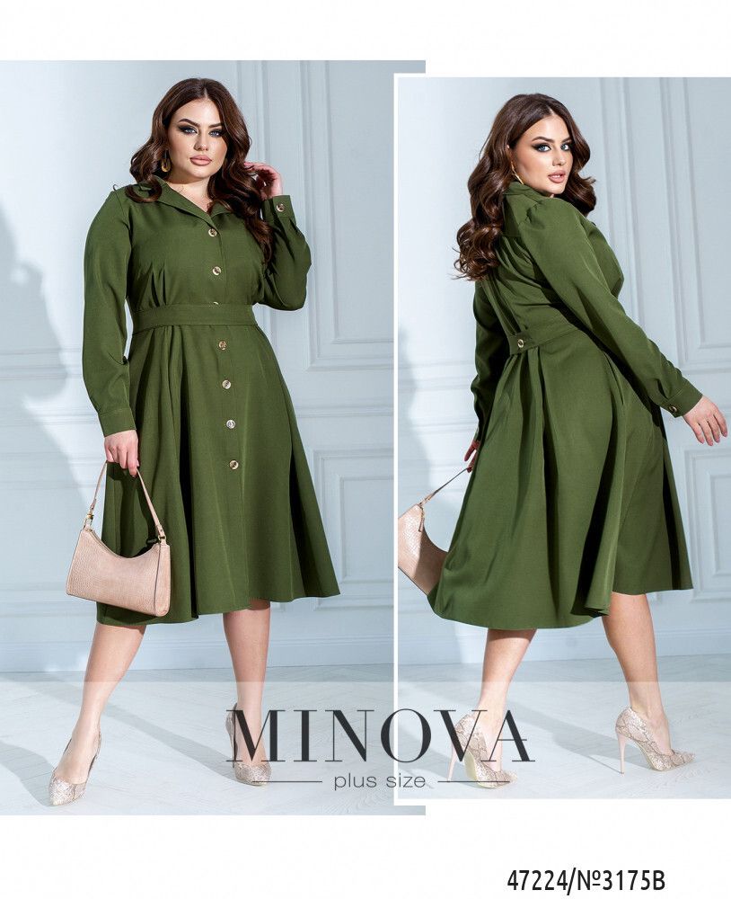 Платье 3175B-Хаки Minova