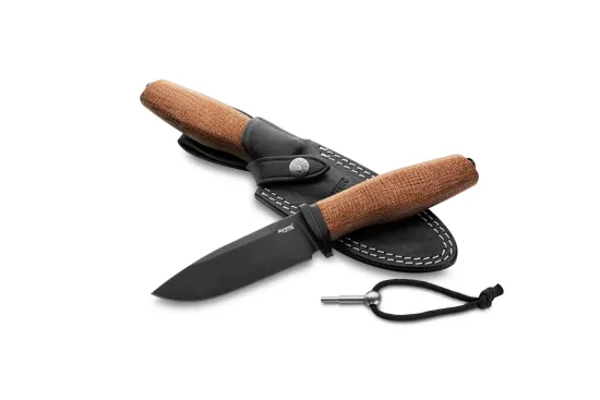Нож Lion Steel ACHA - сталь M390, рукоять микарта, ножны кожа AH B BLNR