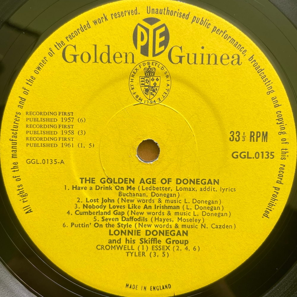 Lonnie Donegan ‎– A Golden Age Of Donegan (Англия 1962г.)