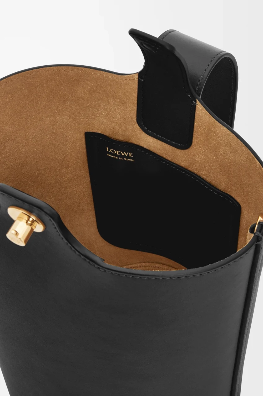 Loewe Мини-сумка-ведро Pebble из гладкой телячьей кожи, черный