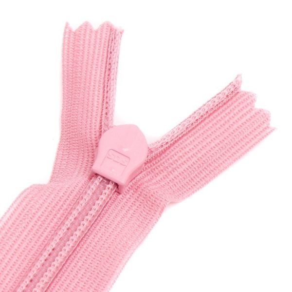 Молния потайная (скрытая) SBS Т3 (3 мм) 1 зам., н/раз., 60 см, S-214, розовый грязн., уп. 50 шт