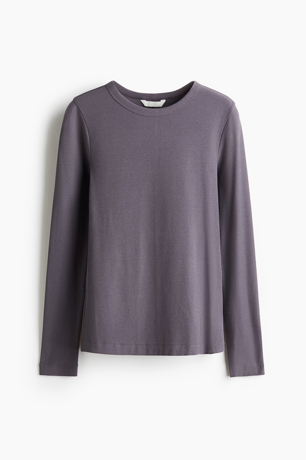 Топ в рубчик с длинными рукавами - H&M