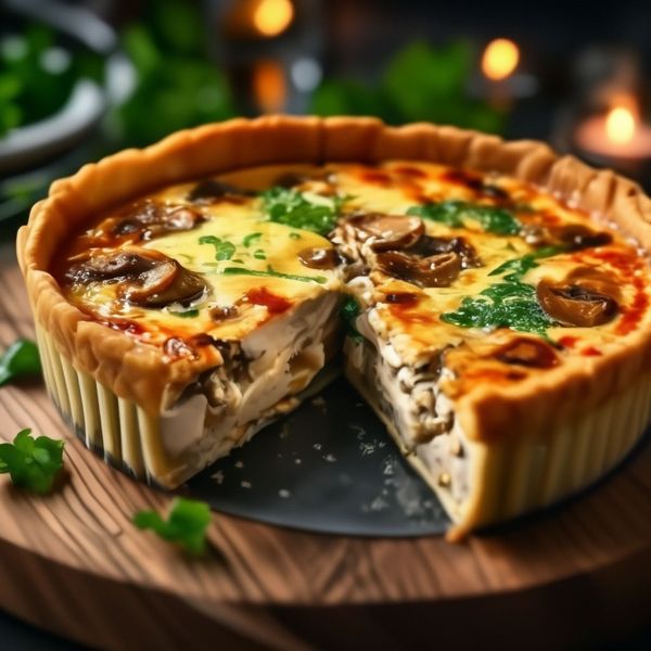 КИШ С КУРИЦЕЙ И ГРИБАМИ КИШ С КУРИЦЕЙ И ГРИБАМИ