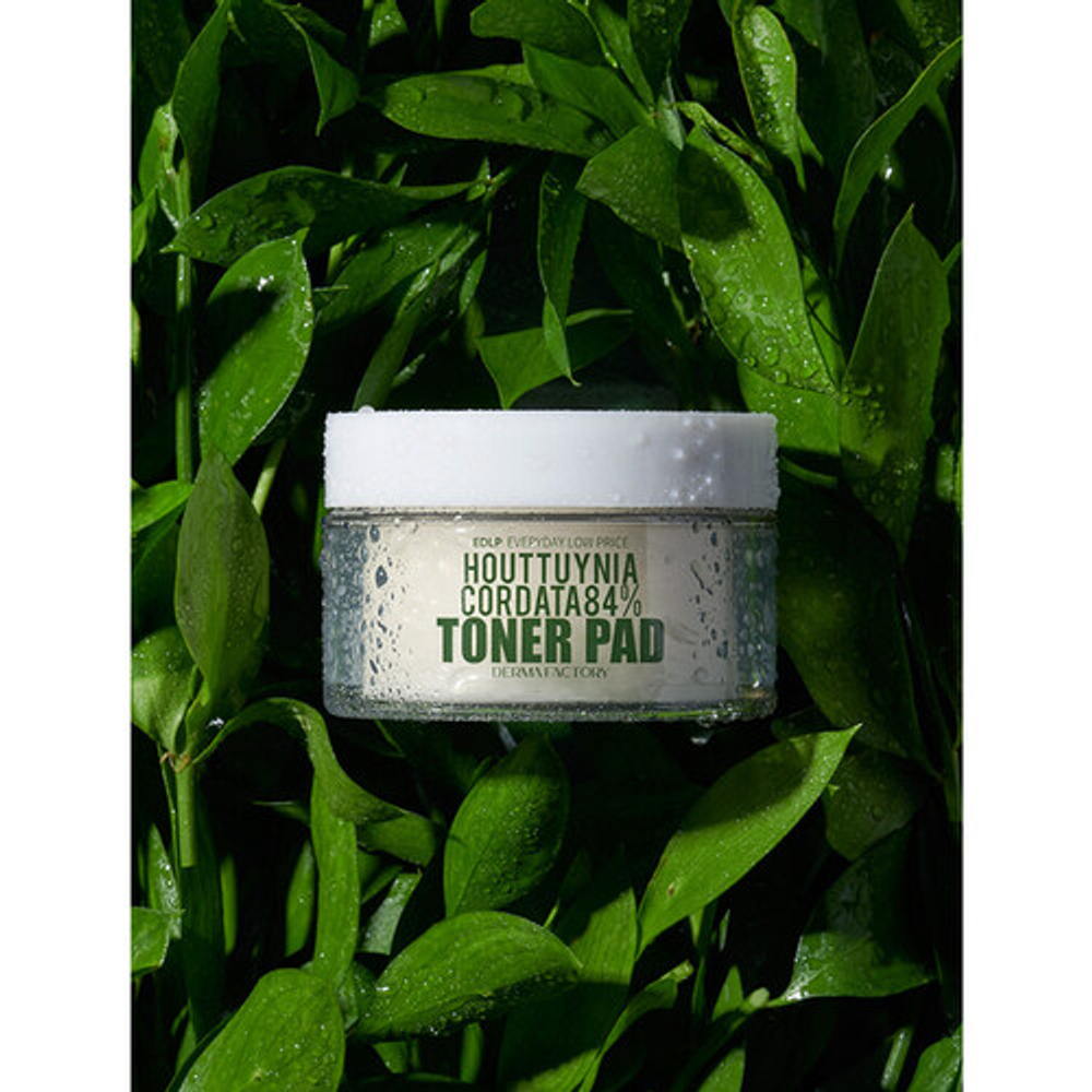 Пэды с экстрактом цветка хауттюйнии Derma Factory Houttuynia cordata 84% toner pad, 150 мл