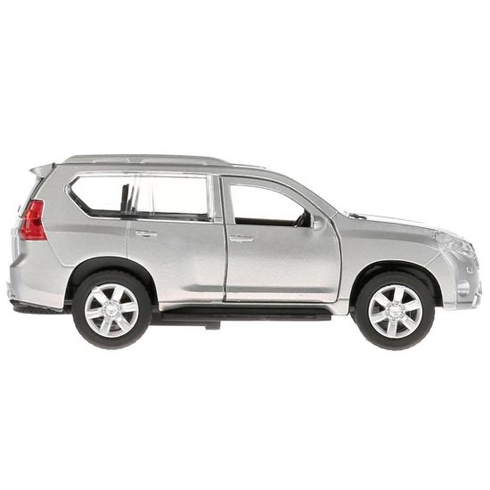 Машина металл TOYOTA PRADO, 12 см, откр дв, багаж, инерц, серебристый, кор. Технопарк