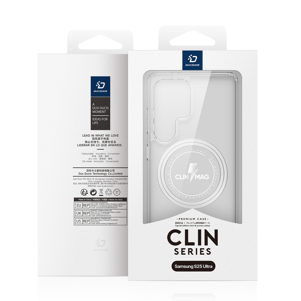 Усиленный прозрачный чехол с MagSafe от Dux Ducis для Samsung Galaxy S25 Ultra, серия Clin Mag Series Case